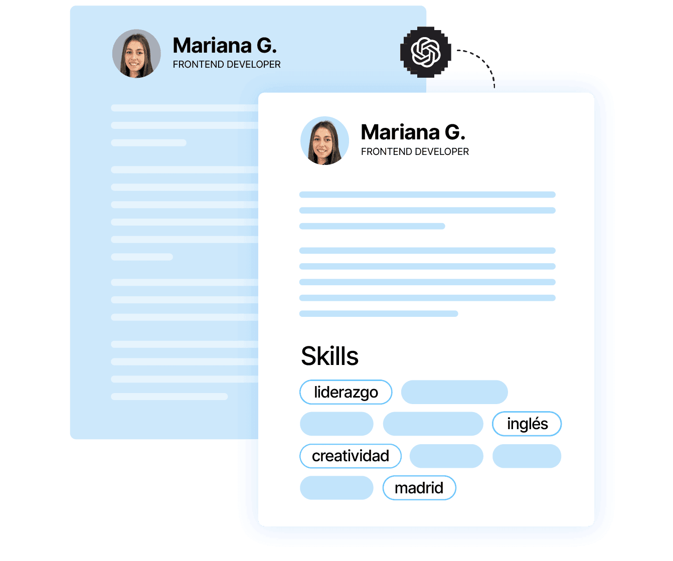 Información estandarizada de los perfiles de candidatos con el AI Talent Assistant, la integración de Viterbit y ChatGPT